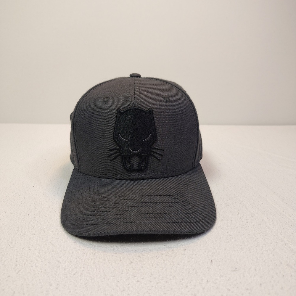 Marvel Black Panther Snapback Hat Mens OSFM Gray Embroidered Logo Baseball Cap